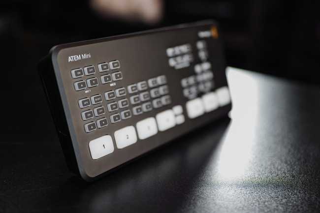 A BlackMagic ATEM Mini production switcher